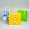 Manufacturer's PP frosted transparent packaging plastic bags, beverage shopping gift bags, color-printed cartoon logo shopping handbags details Picture